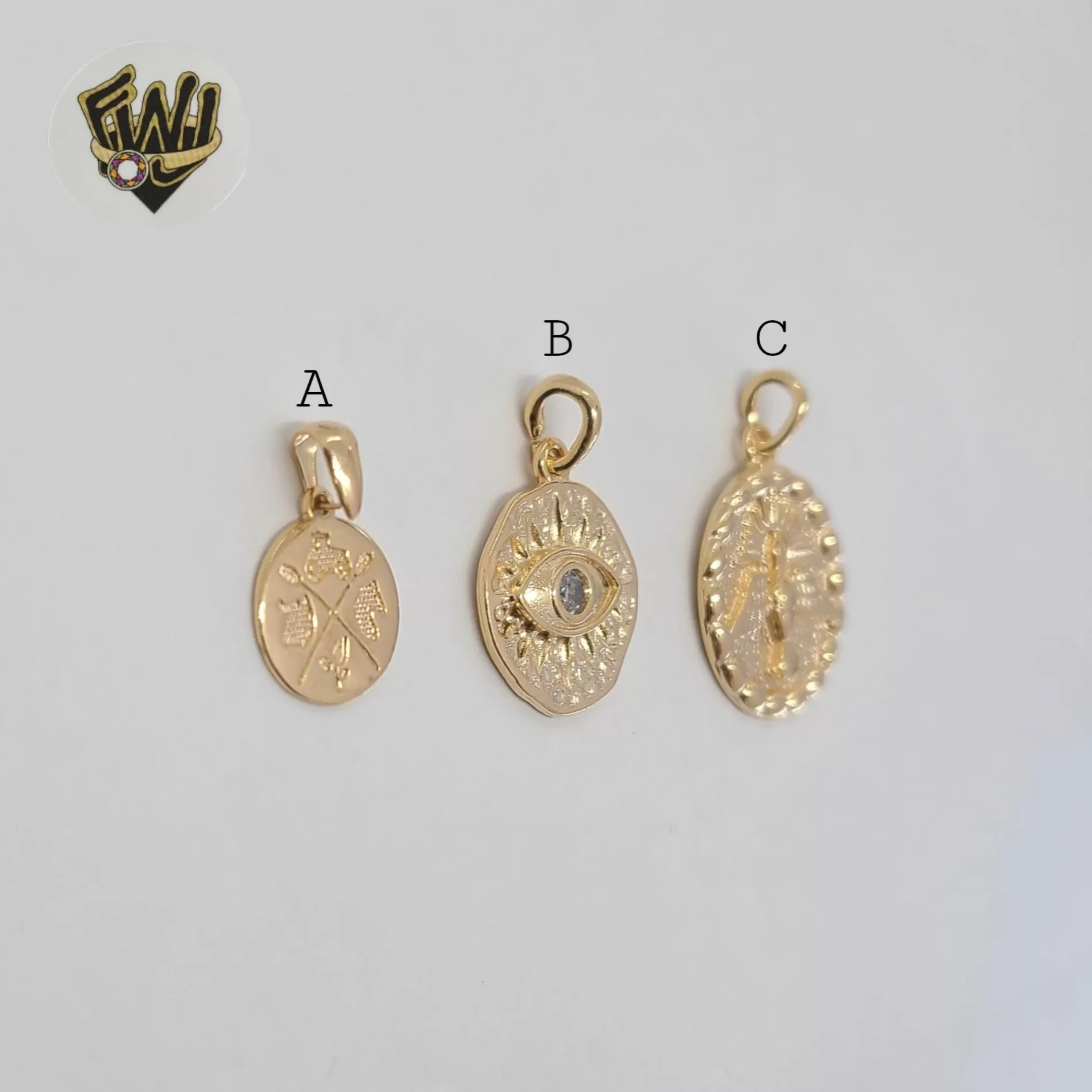 (1-2372) Gold Laminate - Medal Pendants - BGF