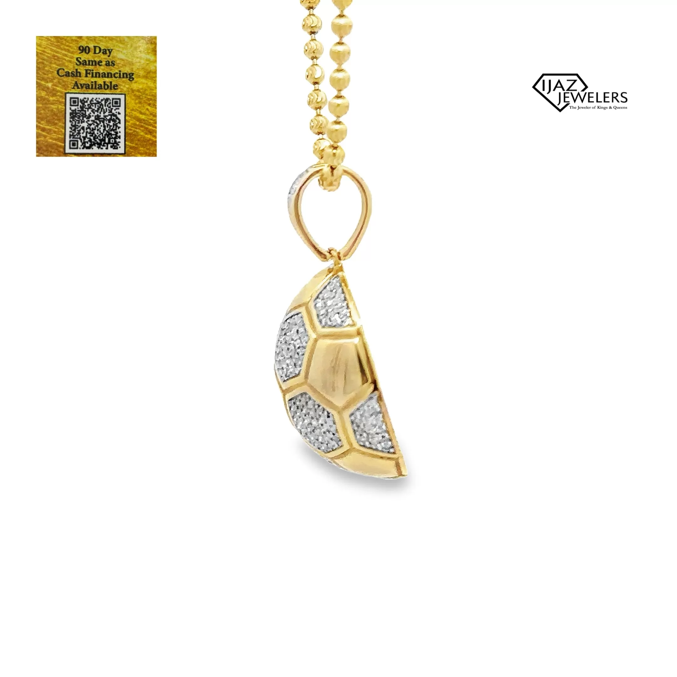 10K gold 0.47 CTW Diamond Soccer Ball Charm