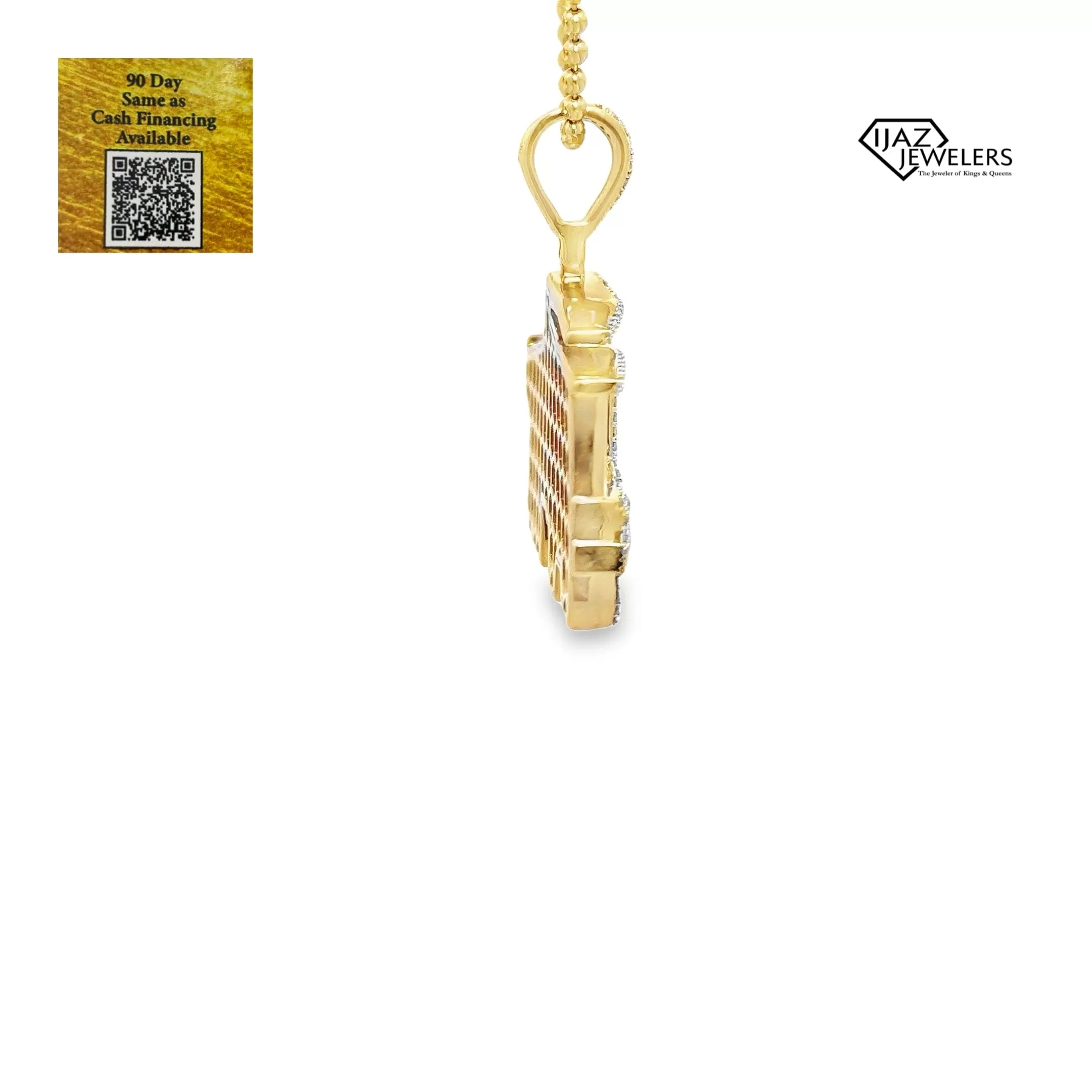 10K Gold 1 5/8 CTW Diamond Dump Truck Charm