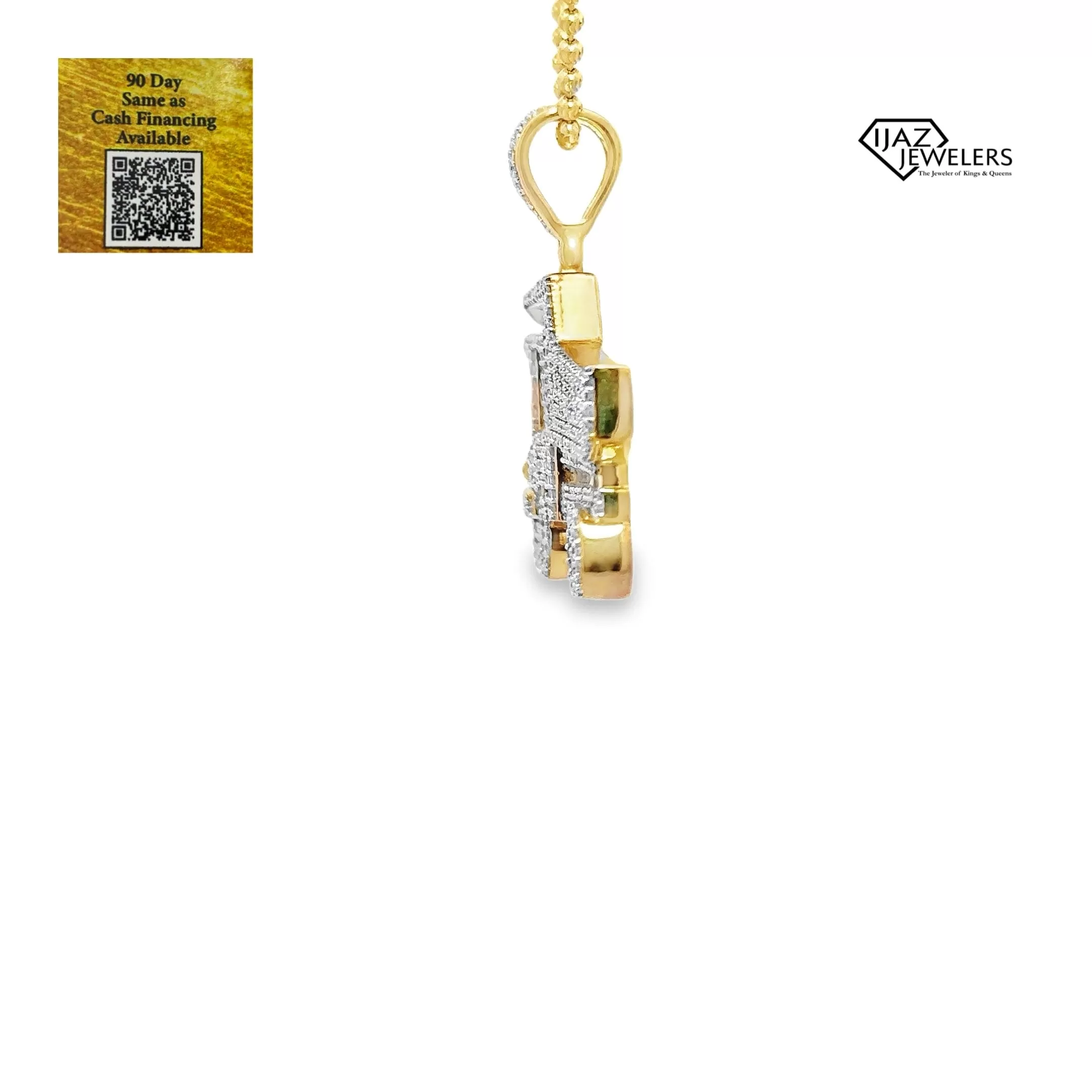 10K Gold 1 5/8 CTW Diamond Dump Truck Charm