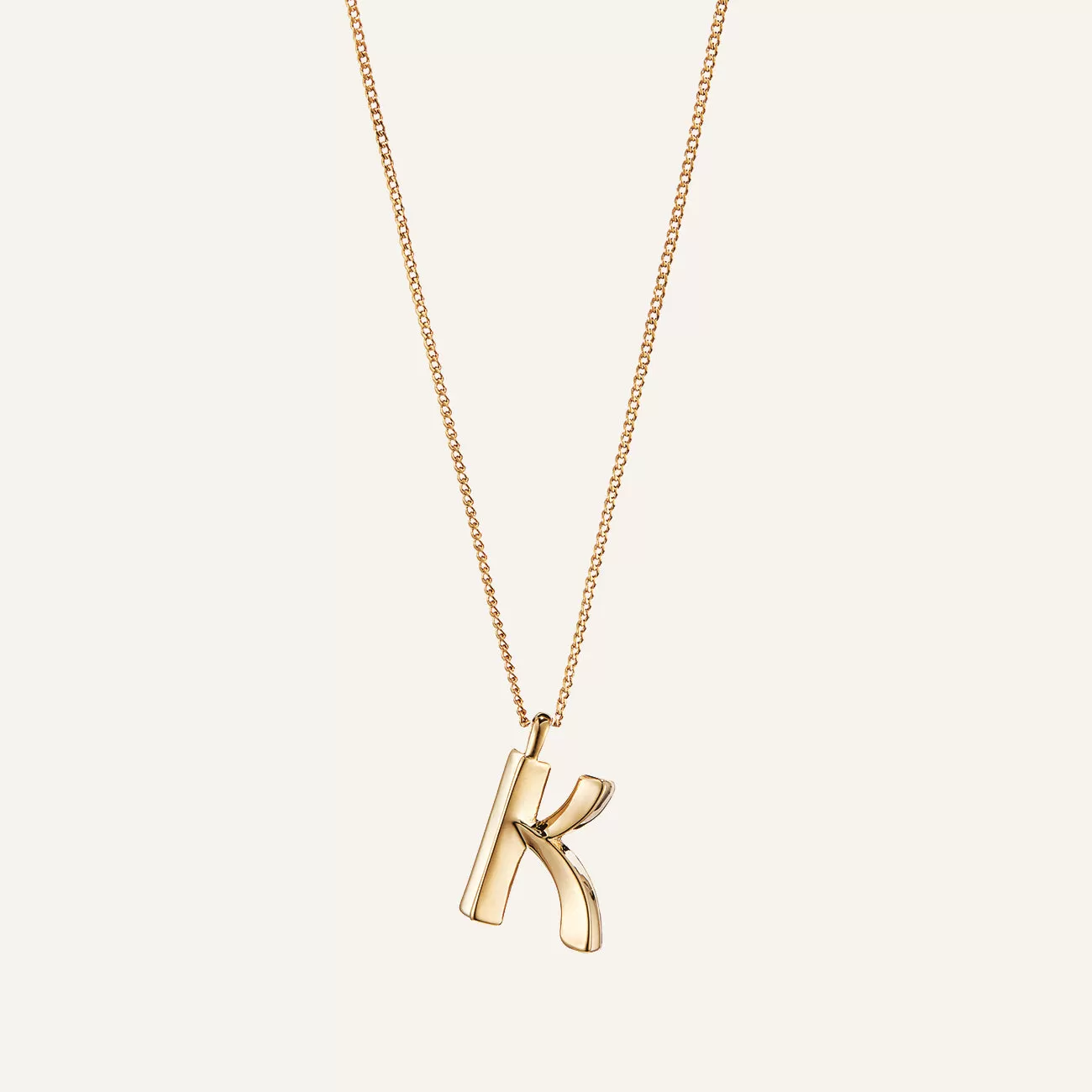 14k Gold Plated Monogram Necklace - K