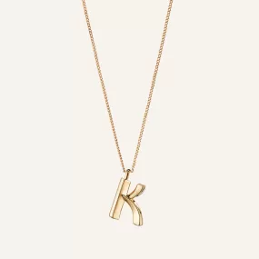 14k Gold Plated Monogram Necklace - K