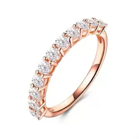 14k Rose Gold Anniversary Ring / Wedding Band 0.8ct Total