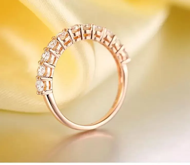 14k Rose Gold Anniversary Ring / Wedding Band 0.8ct Total