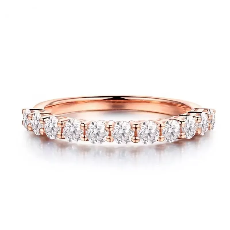 14k Rose Gold Anniversary Ring / Wedding Band 0.8ct Total