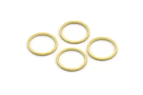 14mm Circle Connectors - 50 Raw Brass Circle Connectors (14x1x0.80mm) A6165