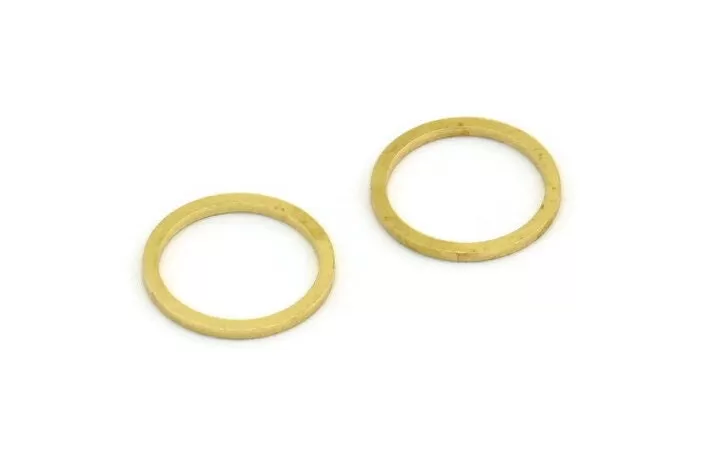 16mm Circle Connector, 24 Raw Brass Circle Connectors (16x1mm) A6156