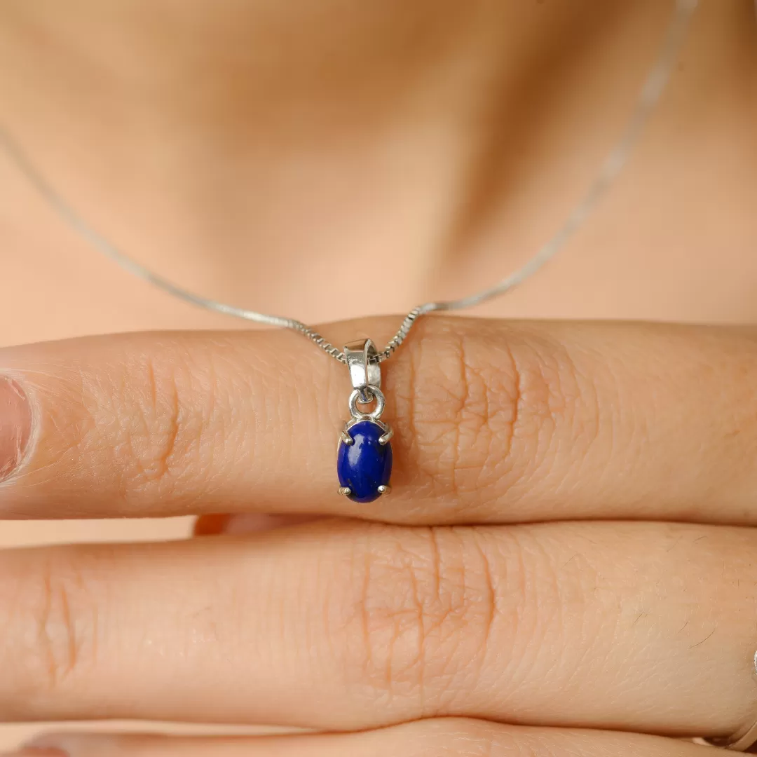 18K Gold Lapis Lazuli Pendant