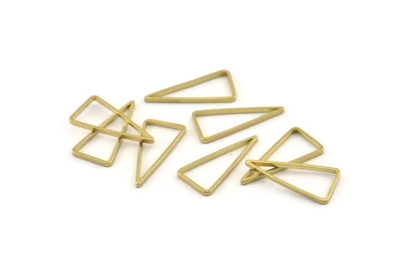 18mm Brass Triangles - 50 Raw Brass Triangle Rings, Connectors (18x8.5x1mm) BS 1729