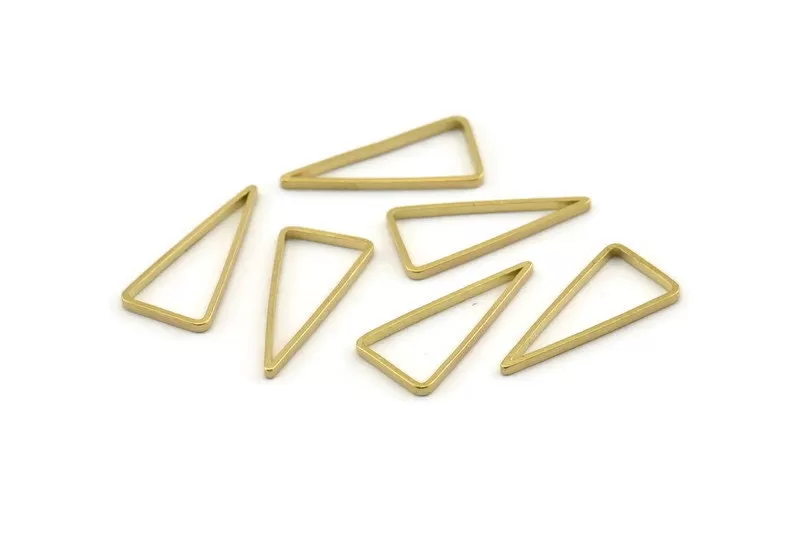 18mm Brass Triangles - 50 Raw Brass Triangle Rings, Connectors (18x8.5x1mm) BS 1729