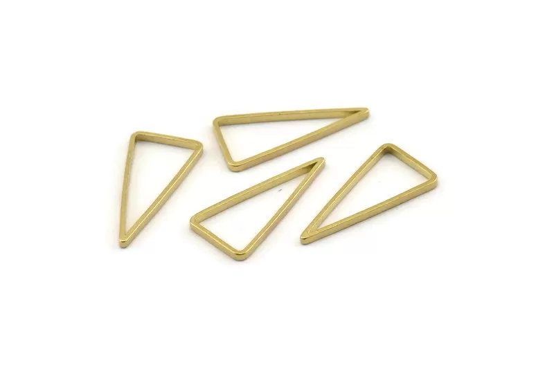 18mm Brass Triangles - 50 Raw Brass Triangle Rings, Connectors (18x8.5x1mm) BS 1729