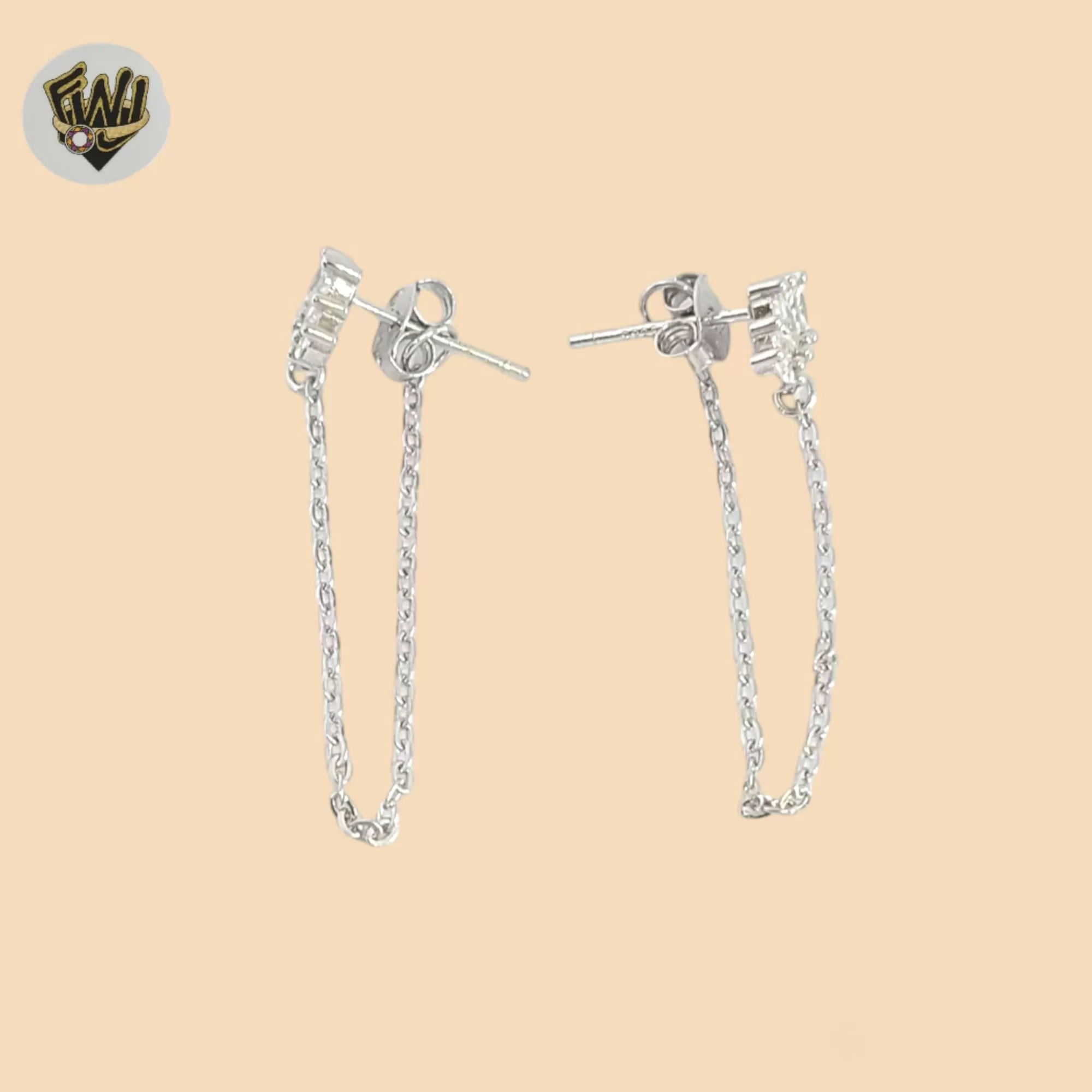 (2-3292) 925 Sterling Silver - Double Chain Earrings.