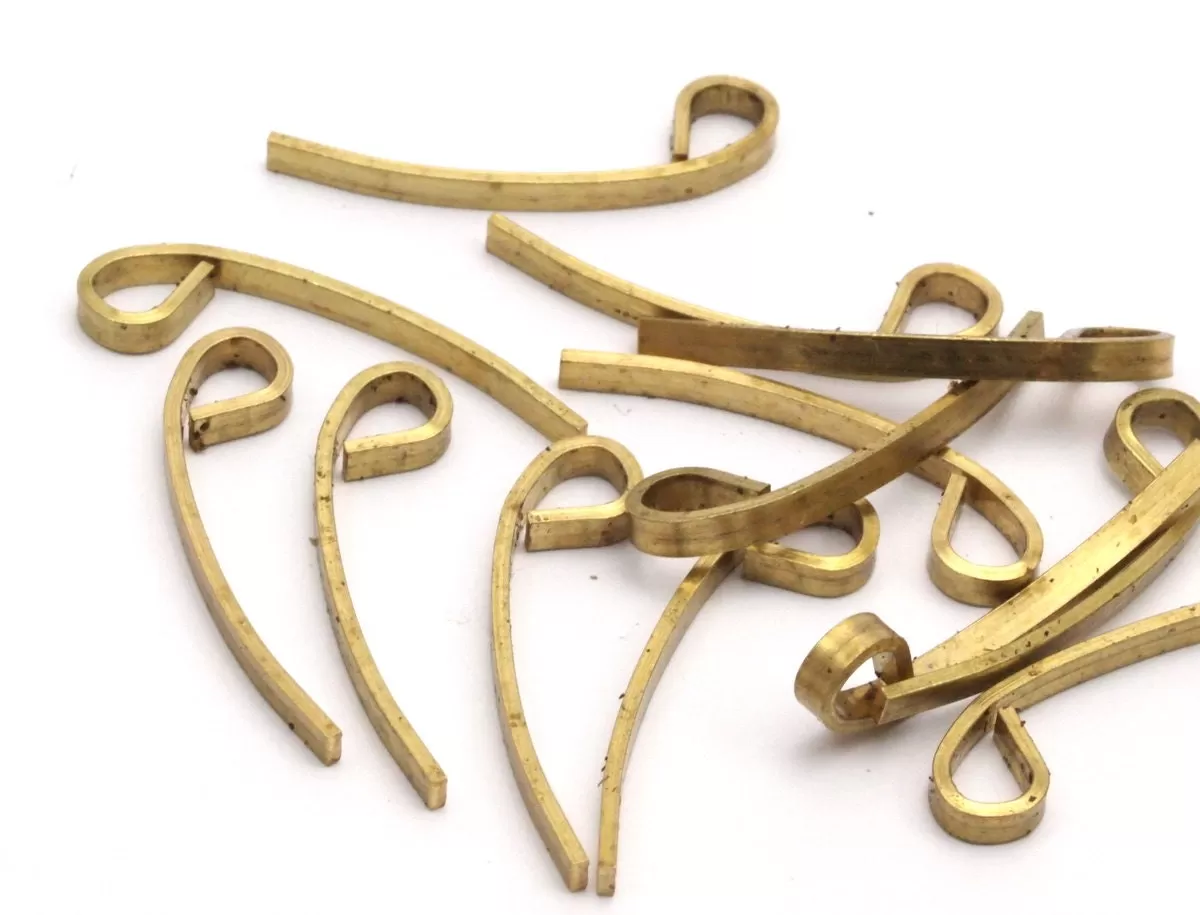 20 Raw Brass Charms  (25x2x0.80mm) Bs-1349