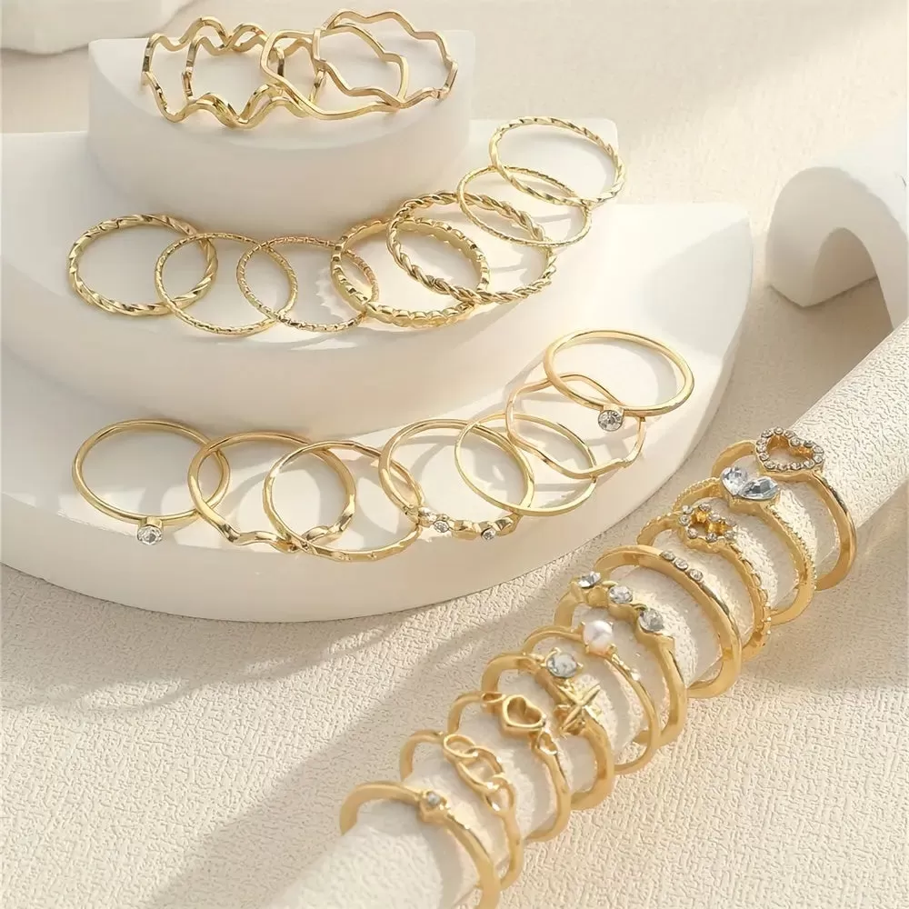 28pcs Y2k Rings Set