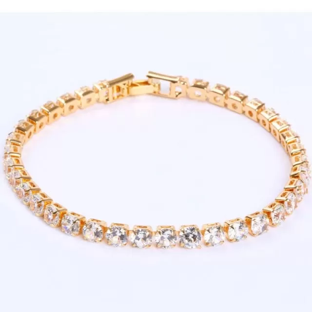 4mm Cubic Zirconia Iced Out Chain Tennis Bracelet