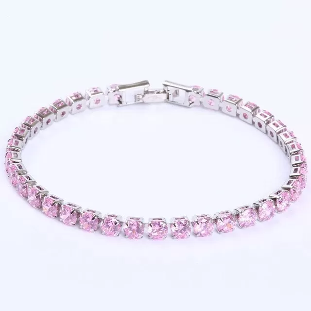 4mm Cubic Zirconia Iced Out Chain Tennis Bracelet