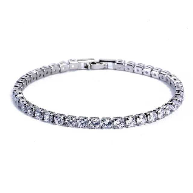 4mm Cubic Zirconia Iced Out Chain Tennis Bracelet