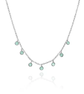 7 Stone Kathak Necklace Aqua Chalcedony