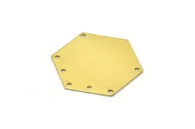 8 Raw Brass Hexagon Blanks 7 Holes (35x0.80 Mm) A0802