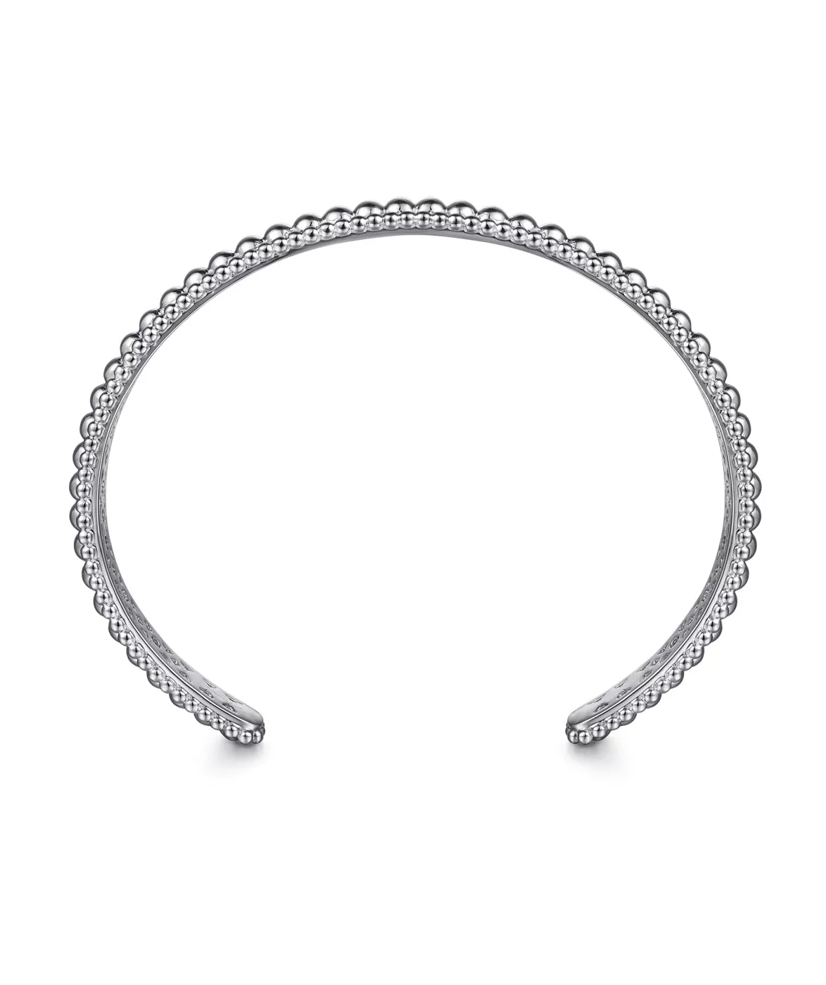 925 Sterling Silver Bujukan Beaded Open Bangle