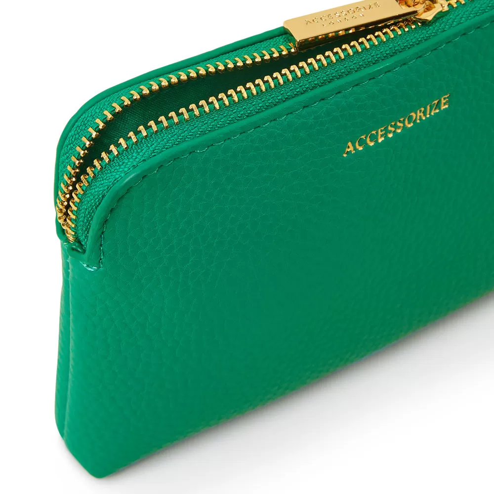 Accessorize London Women's Faux Leather Green Classic coin purse