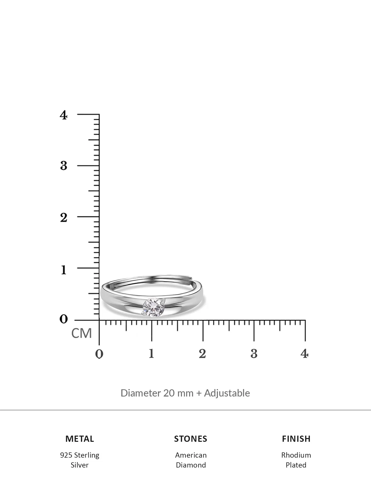 Adjustable Solitaire Band Ring For Men