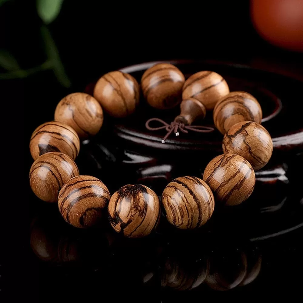 Agarwood Wooden Tiger Eye Pattern Bracelets