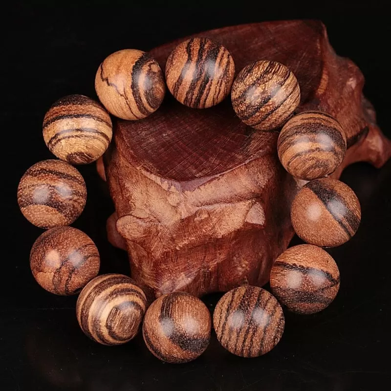 Agarwood Wooden Tiger Eye Pattern Bracelets