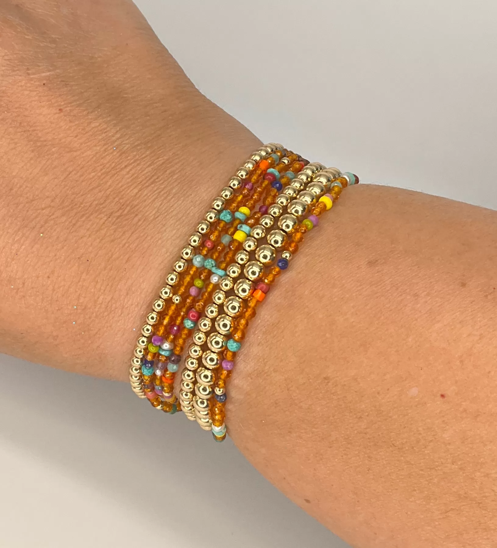 Amber Confetti Wrap Bracelet