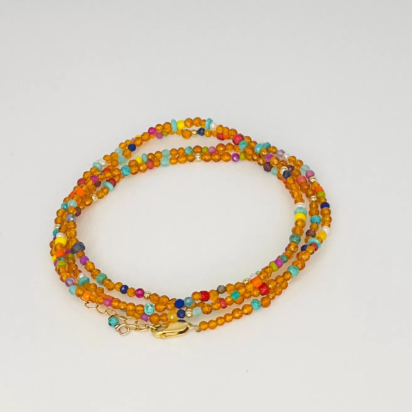 Amber Confetti Wrap Bracelet