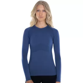 Anique Long Sleeve Crew Shirt in Blueberry - Women's XL (12)