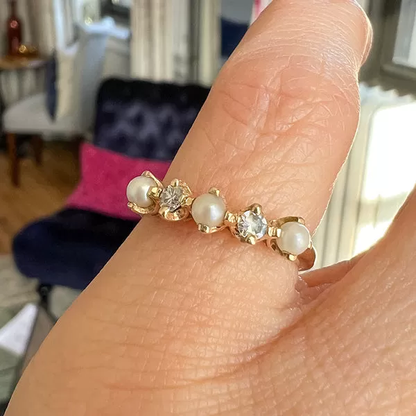 Antique Pearl & Diamond Ring