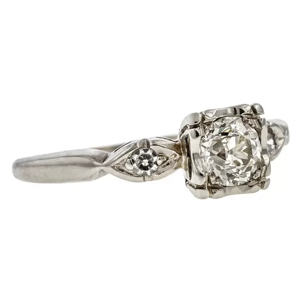 Art Deco Engagement Ring, Old European Cut Diamond 0.56ct.