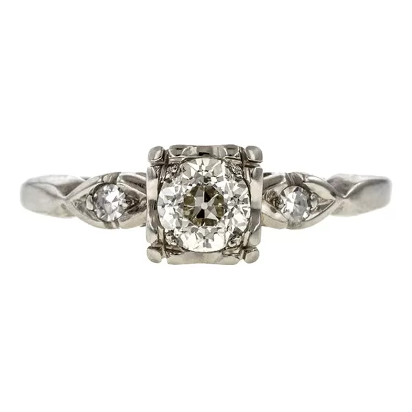 Art Deco Engagement Ring, Old European Cut Diamond 0.56ct.