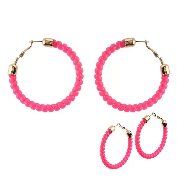 Barbie Theme Twisted Hoop Earrings