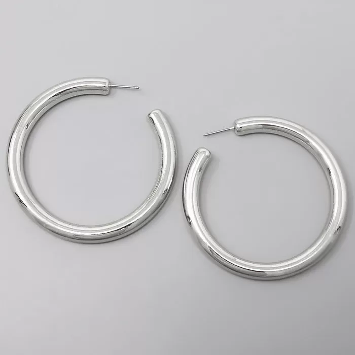 Basic Pipe Hoop Earrings (60 mm)