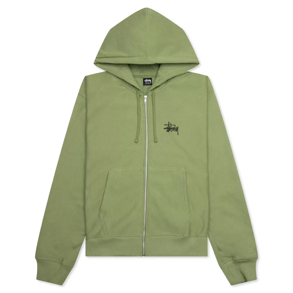 Basic Stussy Zip Hood - Moss