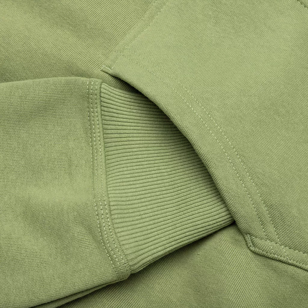 Basic Stussy Zip Hood - Moss