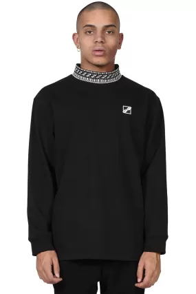 Black High Neck Logo Long Sleeve T-shirt