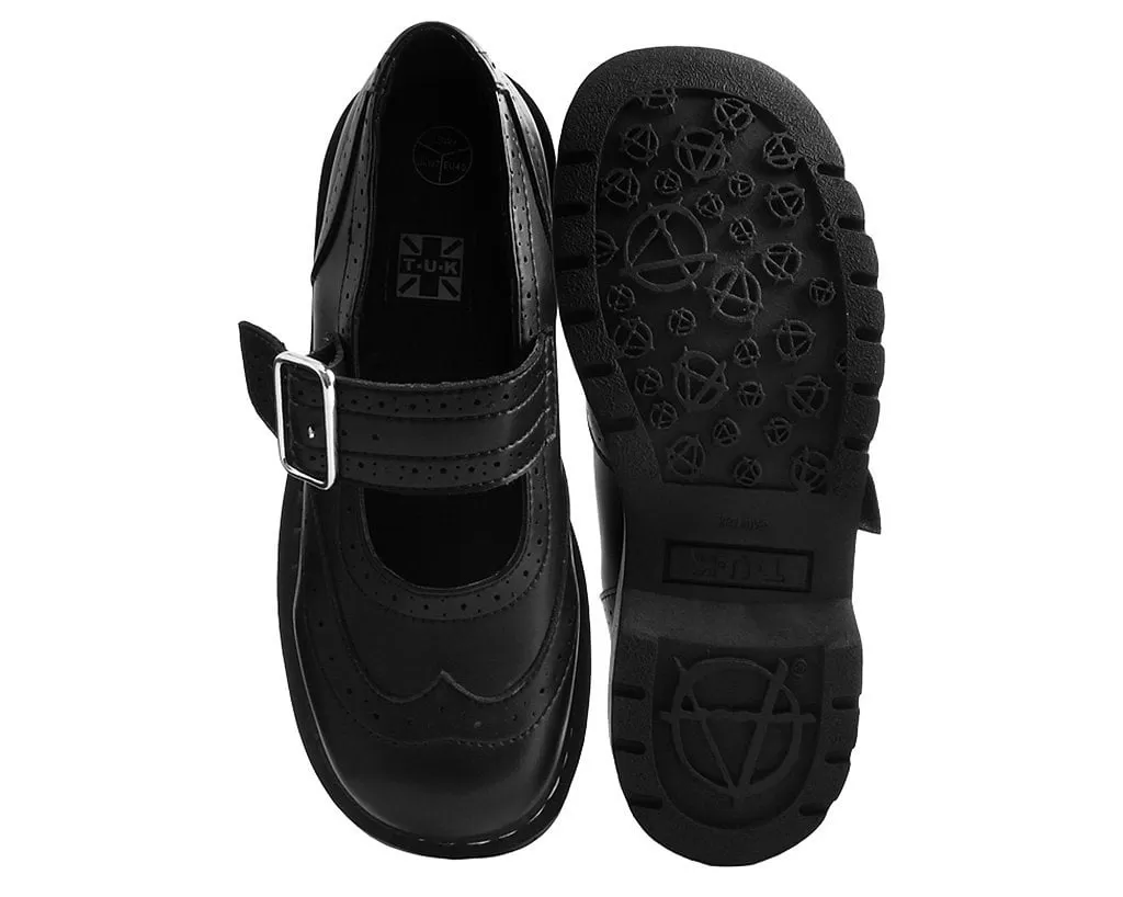 Black TUKskin Brogue Mary Jane