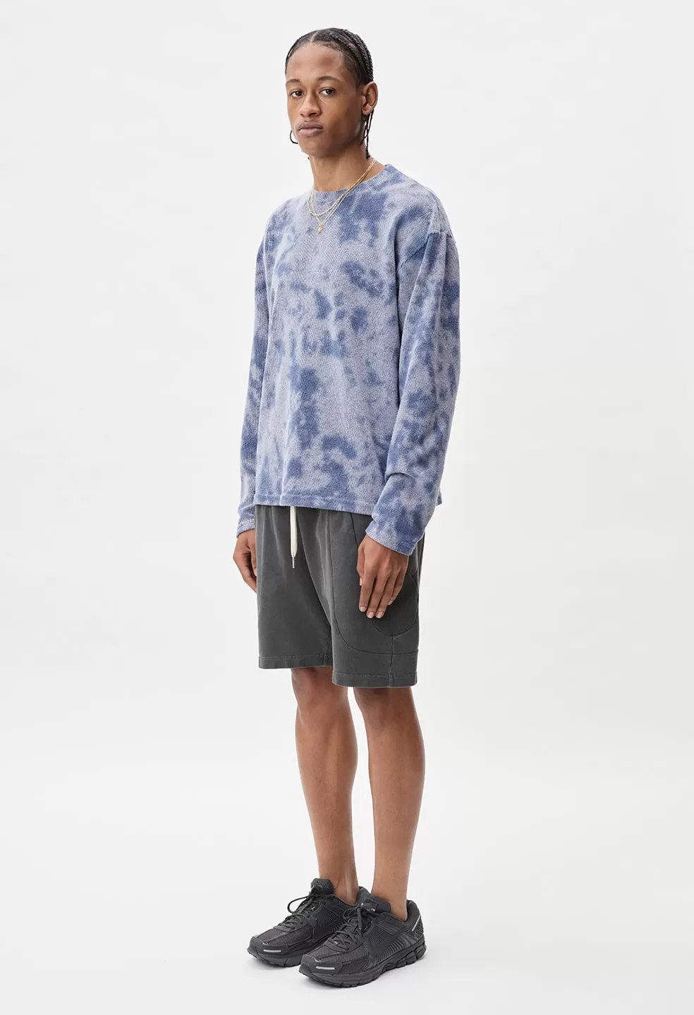 Block Terry Crewneck / Blue Ghost Dye