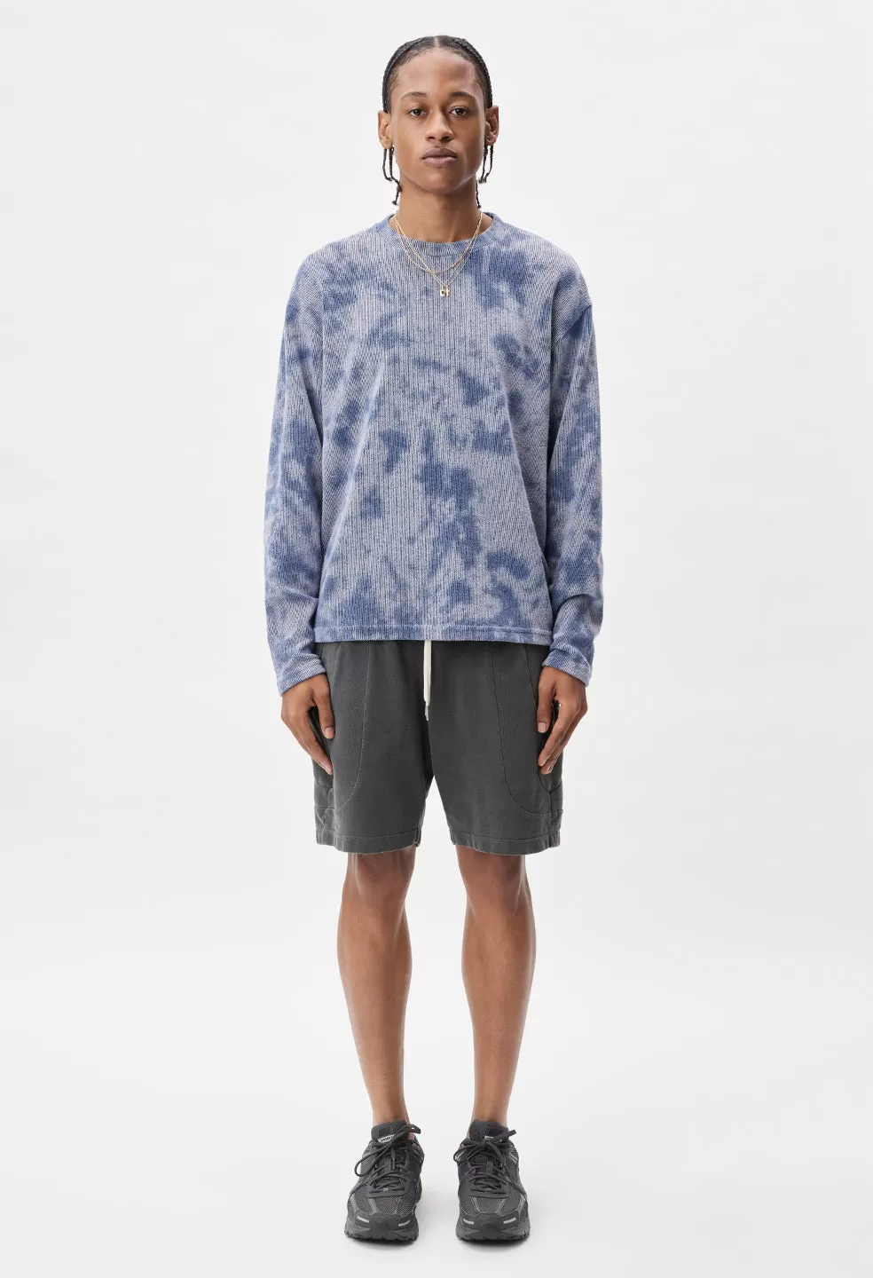 Block Terry Crewneck / Blue Ghost Dye