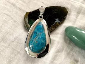 Blue Apatite Medea Pendant - Long Teardrop