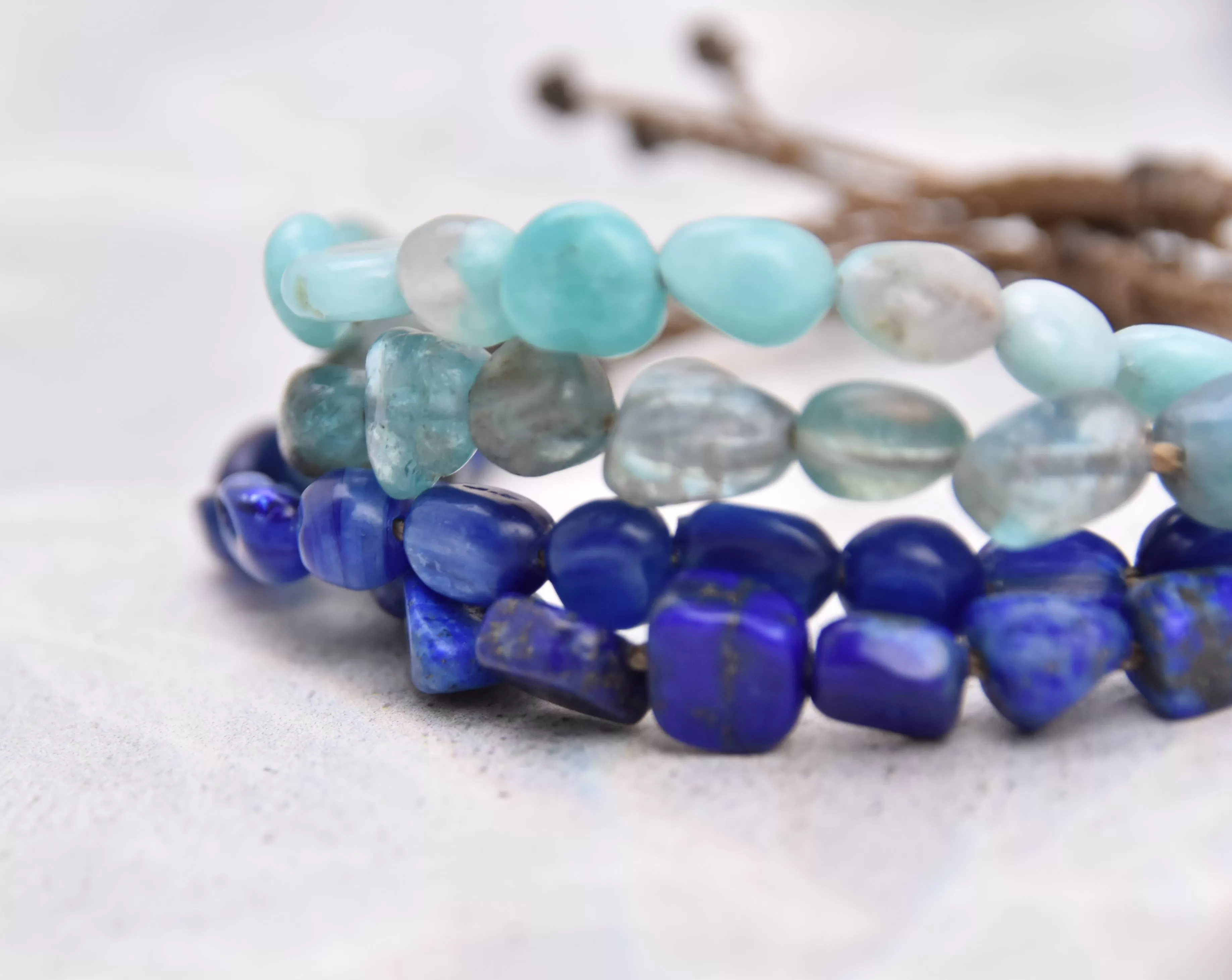 Blue Tones - Pebble Bracelets