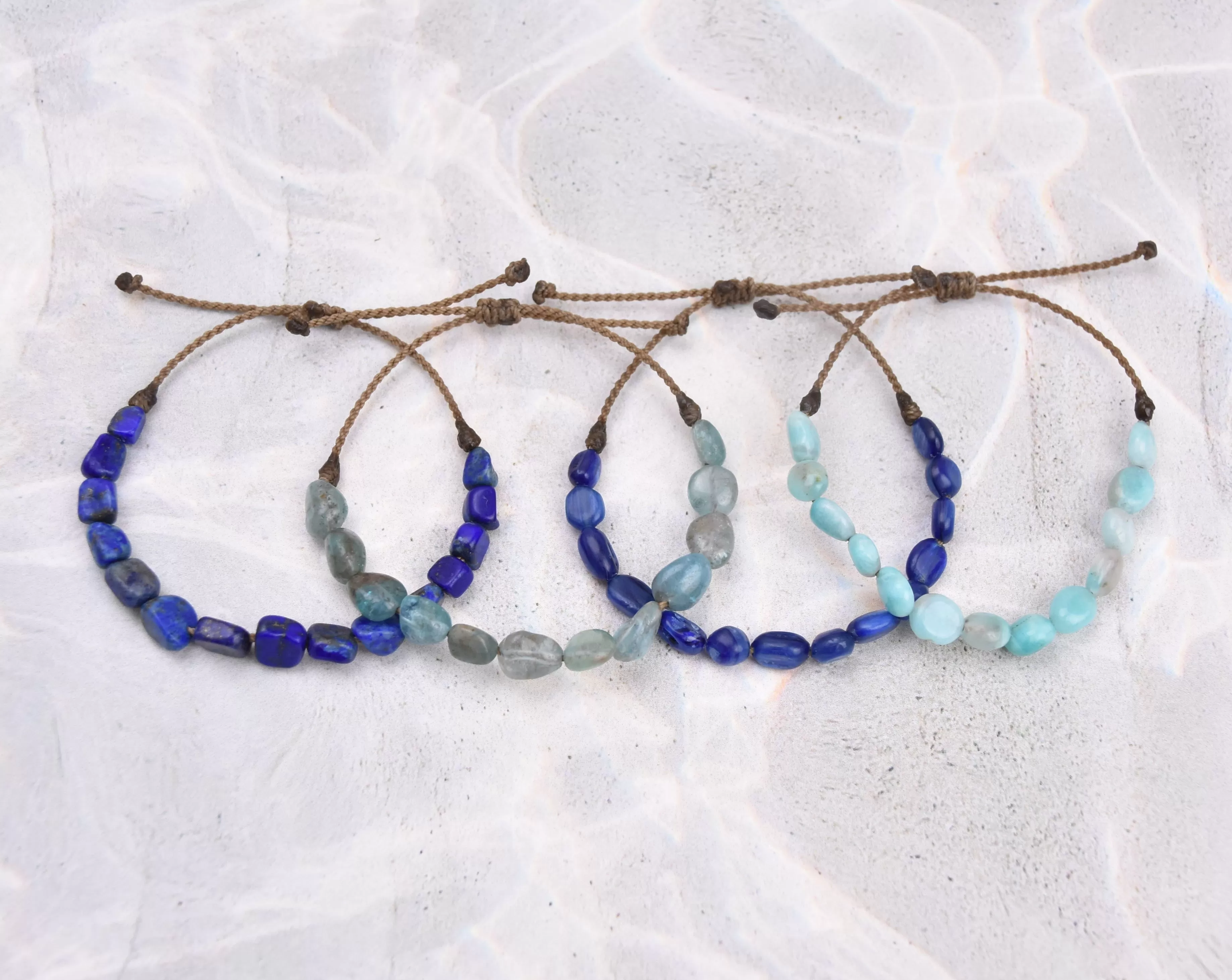 Blue Tones - Pebble Bracelets