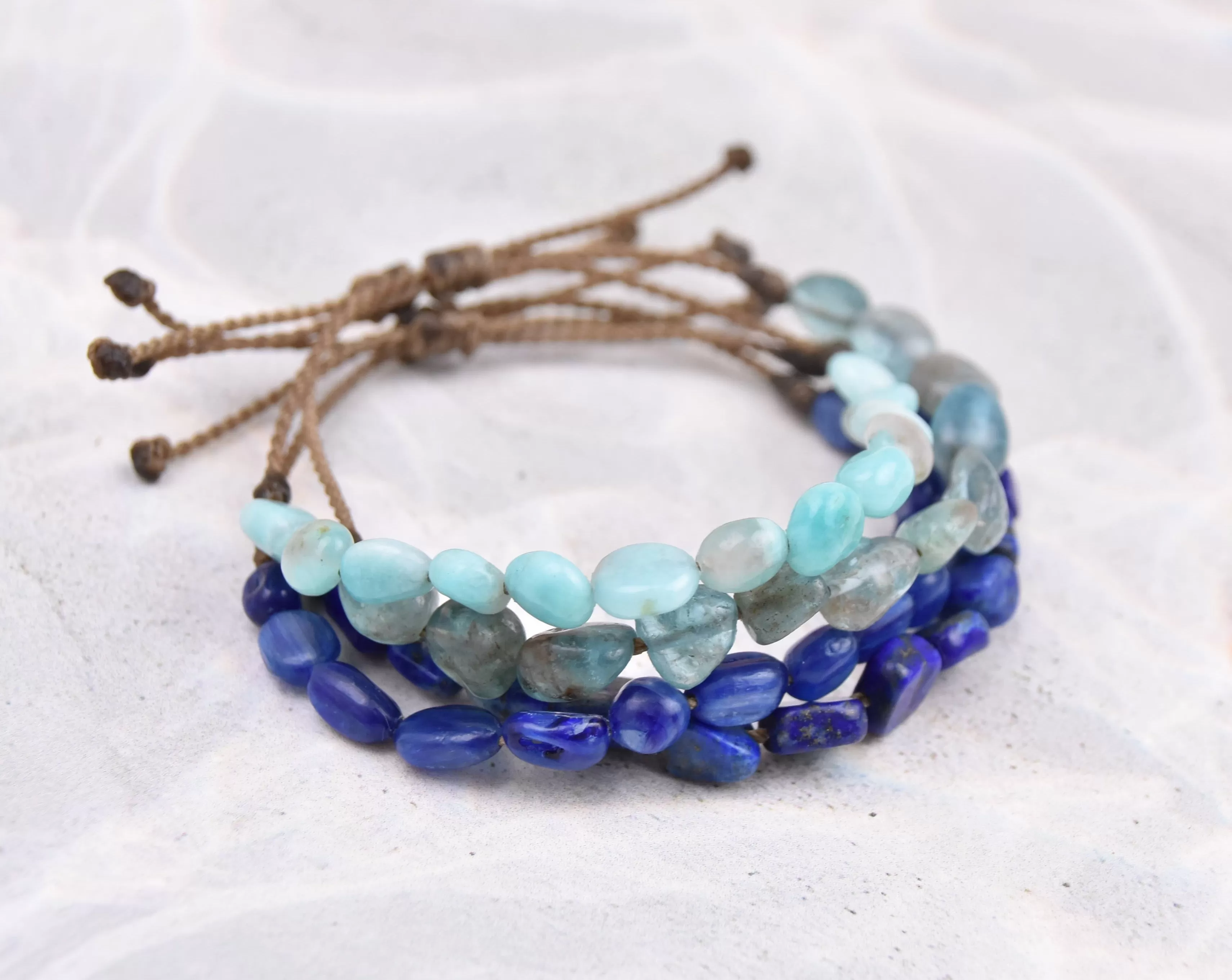 Blue Tones - Pebble Bracelets