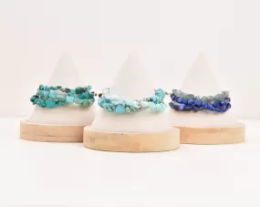 Blue Tones - Pebble Bracelets