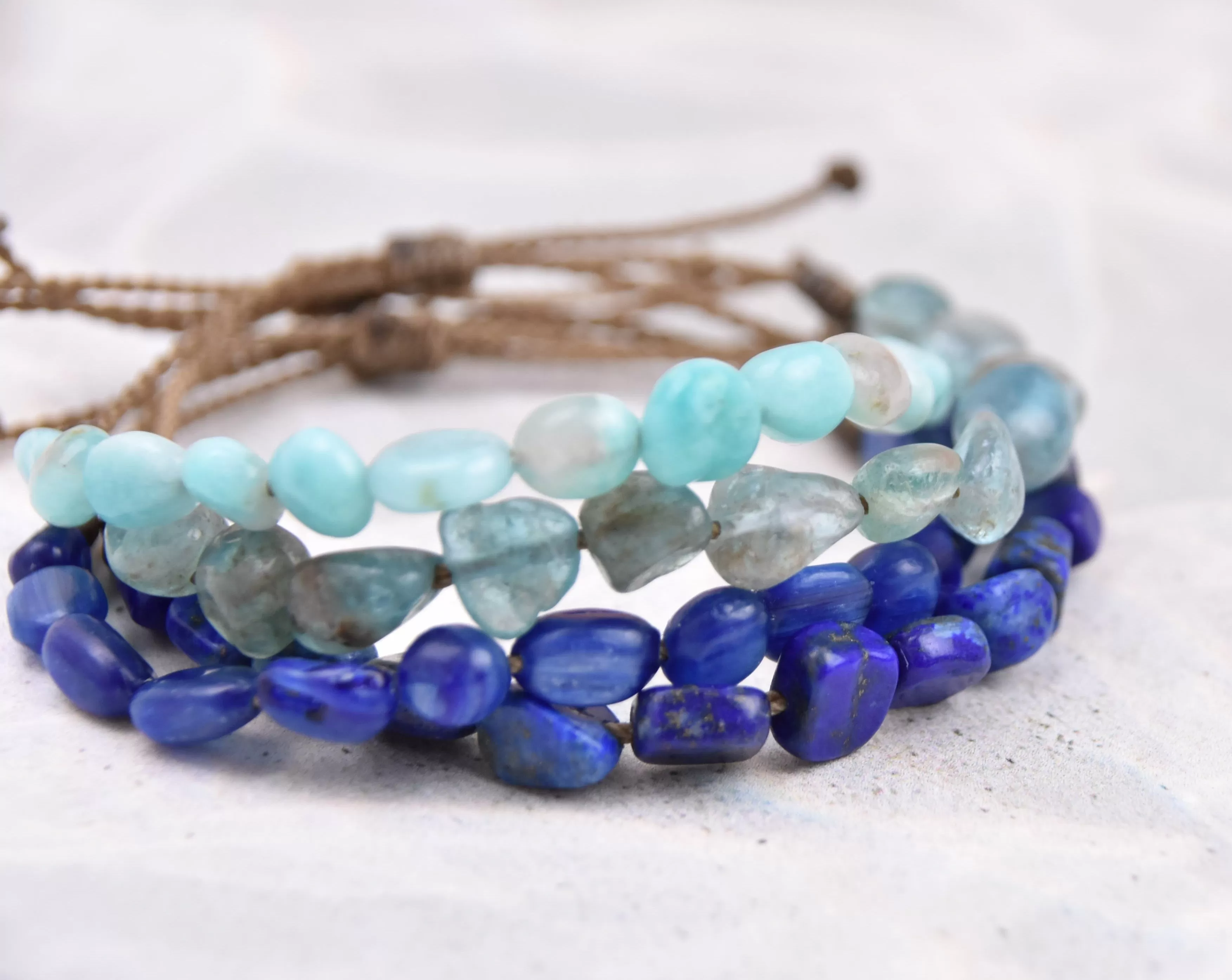 Blue Tones - Pebble Bracelets