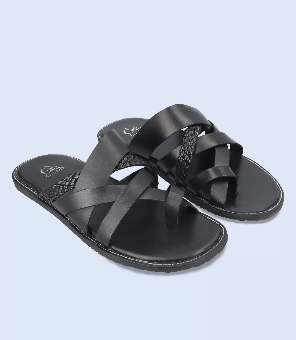 BM5596-BLACK-Men Casual Chappal