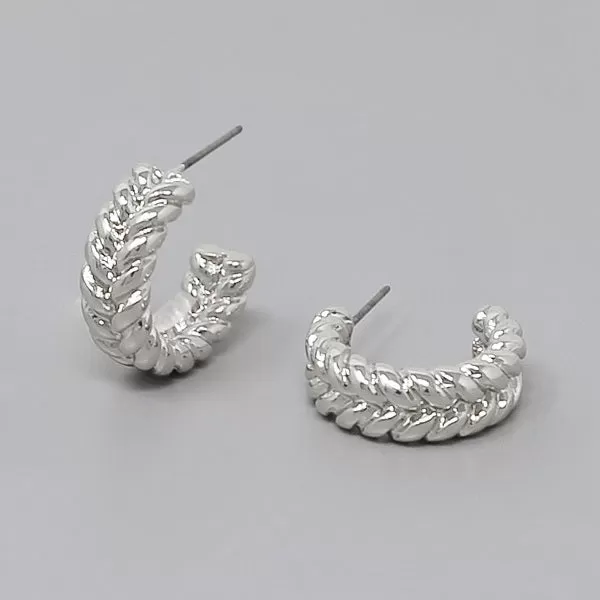 Braided Metal Hoop Earrings